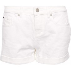 Superdry Damen Steph Boyfriend-Shorts Denim-Optik Weiß 34 Bekleidung