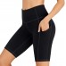 Toreel Biker-Shorts für Damen mit Taschen 20 3 cm hohe Taille Workout-Shorts für Frauen sportliche Laufshorts 2 Stück Damen schwarz schwarz XX-Large Bekleidung