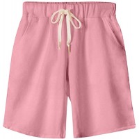 VtuAOL Damen Casual Elastische Taille Knielang Bermuda Shorts mit Kordelzug - transparent - X-Groß Bekleidung