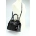 Belli The Bag L Leder Henkeltasche Handtasche Damen Ledertasche Umhängetasche in schwarz kroko lack - 29x24x16 cm B x H x T Schuhe & Handtaschen