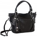 Jennifer Jones Designer Handtasche Damentasche Tasche Henkeltasche Kunstleder schwarz Schuhe & Handtaschen