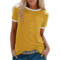 YinGTral Damenmode Casual Print O-Ausschnitt Lose Kurzarm T-Shirt Top Bluse Pullover Bekleidung