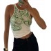 Erllegraly Frauen Tie Dye Crop Weste Top ärmellose Stretch Camisole Tanktops 90S E-Girl Streetwear Crew Neck Tops Bekleidung