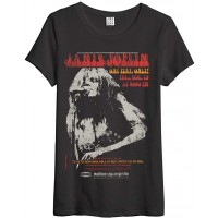 Amplified - Janis Joplin Rock Band Damen T-Shirt - Madison Square Garden Logo Grau S-XL Bekleidung