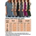 Frauen lässig Sommer T-Shirt Damen Rundhalsausschnitt Kurzarm Tunika Tops Pullover einfarbige Bluse Bekleidung