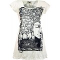 GURU SHOP Sure Long Shirt Minikleid Mantra Damen Baumwolle Bedrucktes Shirt Alternative Bekleidung Bekleidung