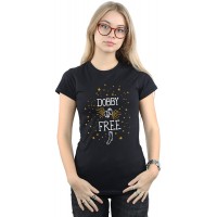 Harry Potter Damen Dobby is Free T-Shirt Large Schwarz Bekleidung
