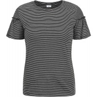 Jacqueline de Yong Linn Damen T-Shirt Streifenshirt Kurzarm Shirt mit Rundhalsausschnitt und Volantärmel Bekleidung