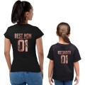 Mutter Tochter Best Mom 01 Best Daughter 01 Mama Tochter Partnerlook T-Shirts Set Bekleidung