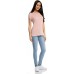 oodji Ultra Damen Gerades T-Shirt mit Einschnitten an den Ärmeln Rosa DE 42 EU 44 XL Bekleidung