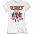 Queen '1976 Tour Silhouettes' White Womens Fitted T-Shirt Bekleidung