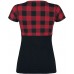 Rock Rebel by EMP Schwarz Rotes T-Shirt im Rockabilly-Stil Frauen T-Shirt schwarz Bordeaux Bekleidung