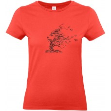 Smilo & Bron Damen T-Shirt Damen mit Motiv Baum in Form eines Löwen Bedruckt Bekleidung