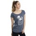Winnie Pooh Friend Frauen T-Shirt blau meliert Disney Fan-Merch Film Bekleidung