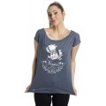 Winnie Pooh Friend Frauen T-Shirt blau meliert Disney Fan-Merch Film Bekleidung