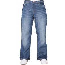 APT NEU Herren Designer einfach Bootcut ausgestellt weites Bein blau Jeans Jeans alle Bundweiten Bekleidung