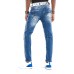 Cipo & Baxx Herren Jeans Hose Ripped Slim Fit Destroyed Denim Hose Patches Kontrastnähte Jeanshose Bekleidung