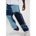 Herren Patchwork Jeans Patch Work Hosen Loose Casual Hip Hop Skate Jeanshose Tie Dye Wash Fit Straight Wide Leg Bekleidung