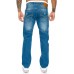 Lorenzo Loren Herren Jeanshose Blau Denim Herren Jeans Used-Look Straight-Cut LL-394 W29-W44 Bekleidung
