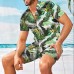 COOFANDY Herren Hawaiihemd Hawaiishorts 3D Drucken Kurzarm Sommer Casual Button Down Hawaii Hemd Shorts Set Freizeit Party Strand Urlaub Bekleidung
