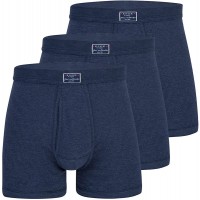 ESGE 3er Pack Jeans - Herren Pants Shorts - Unterhose kurz mit Bein - Feinripp mit Eingriff und weichem Komfortbund Größe 5 bis 9 - Dunkel-Blau und Schwarz Bekleidung