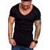 Amaci&Sons Oversize Herren Vintage T-Shirt V-Neck Basic V-Ausschnitt Shirt 6007 Bekleidung