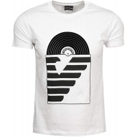 Emporio Armani T-Shirt mit Aufdruck XXL Vinyl Weiß Bekleidung