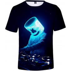 OLIPHEE 3D digital gedruckt T-Shirt für DJ Fans Sommer Herren Short Sleeve Shirt Bekleidung