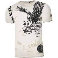 Rusty Neal Herren T-Shirt Rundhals USA Adler Tee Shirt Kurzarm Regular Fit Stretch 100% Baumwolle S M L XL XXL 3XL 235 Bekleidung