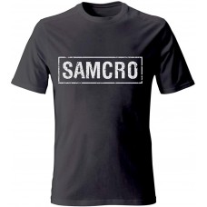 Sons of Anarchy Offiziell Samcro Schwarzes Distressed T-Shirt Bekleidung
