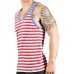 Andrew Christian Tank Top Stars & Stripes Back Tank 2721 rot weiß Bekleidung