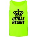 Tank Top Muskelshirt Helene Ultras Mallorca 2015 Fanshirt für Echte Fans Farbe knalliges Neongelb mit Schwarzem Aufdruck für Frauen und Männer Bekleidung