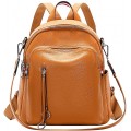 ALTOSY Echtes Leder Rucksack Damen Elegant Schultertasche Frauen Mode Casual Daypack S9 Orange Schuhe & Handtaschen