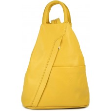 Belli City Backpack leichte italienische Leder Damentasche Rucksack Handtasche in gelb - 29x32x11 cm B x H x T Schuhe & Handtaschen