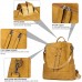 BROMEN Rucksack Damen Anti Diebstahl Rucksack Damenrucksack aus Leder Rucksackhandtasche Tagesrucksack für Frauen Mädchen Gelb Schuhe & Handtaschen