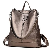 Damen Rucksackhandtaschen Schultertaschen Schulrucksack Tagesrucksack Laptoptasche Leder Kaki Schuhe & Handtaschen