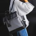 Kronya® | Elegante Handtasche und Rucksack aus Leder | Arbeit Büro Clutch Damen Damenhandtasche Damentasche Henkeltasche Schule Schulrucksack Schultasche Schultertasche Tasche Umhängetasche Grau Schuhe & Handtaschen