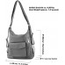 modamoda de - T174 - ital Damen Rucksack Tasche 2in1 aus Leder FarbeSilber Schuhe & Handtaschen