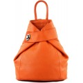 modamoda de - T179 - ital Damen Rucksack Tasche aus Leder FarbeOrange Schuhe & Handtaschen