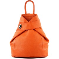 modamoda de - T179 - ital Damen Rucksack Tasche aus Leder FarbeOrange Schuhe & Handtaschen