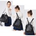 Rucksack Damen Leder Mode Diebstahlsicherer Reiserucksack Anti Diebstahl Schultertasche für Frauen 2 in 1 Schwarz Schuhe & Handtaschen