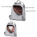 Rucksack Damen Leder Mode Diebstahlsicherer Reiserucksack Anti Diebstahl Schultertasche für Frauen 2 in 1 Grau Schuhe & Handtaschen