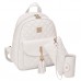 VBIGER Rucksack Damen PU Leder Elegant Daypack Schultertasche 3 in 1 Kleiner Rucksack Set Schwarz … Weiß Schuhe & Handtaschen