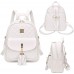 VBIGER Rucksack Damen PU Leder Elegant Daypack Schultertasche 3 in 1 Kleiner Rucksack Set Schwarz … Weiß Schuhe & Handtaschen