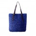 Damen Schultertasche Stroh Strandtaschen Taschen Hobos Handtasche Urlaub Wochenender Top-Griff Tasche Blau - Blau-444 - Größe One Size Schuhe & Handtaschen