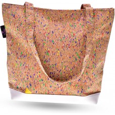 lila Tulpe - Schultertasche Ruby - Damen Handtasche aus Korkleder - Umhängetasche mit Reißverschluss aus Kork und Veganem Leder - Leicht Vegan und Nachhaltig Schuhe & Handtaschen