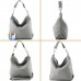 modamoda de - T168 - ital Schultertasche Umhängetasche aus Leder FarbeSchwarz Schuhe & Handtaschen