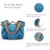 NICOLE & DORIS Canvas Tasche Damen Tragetaschen für Damen Schultertaschen Umhängetasche Leinwand Handtasche Mädchen Blau Schuhe & Handtaschen