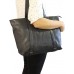 Edle Damen Handtasche Shopper Schultertasche mit 2 Henkeln Tragetasche Groß in 3 Farben 3448 Schwarz Schuhe & Handtaschen