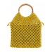 King Louie Damen Shopper-Tasche Macrame Bag 31 x 28 cm Sunny Yellow Schuhe & Handtaschen